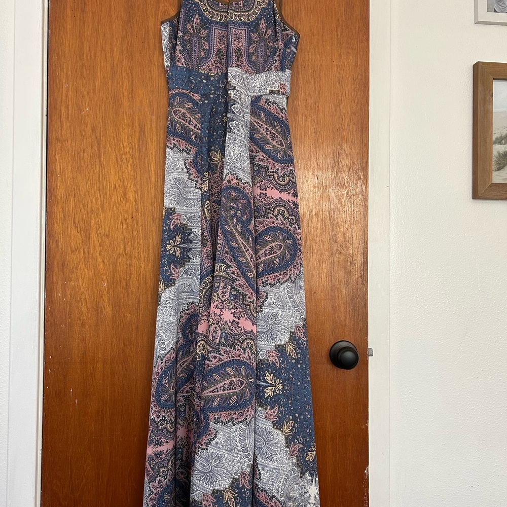 Marciano Paisley Maxi Dress - Blue and Pink